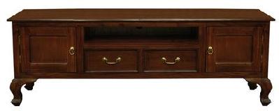 queen anne 2 door 2 drawer entertainment unit chocolate 