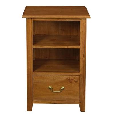 tasmania 1 drawer lamp table white caramel 