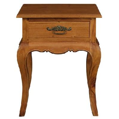 french provincial 1 drawer lamp table white 