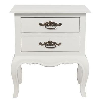 french provincial 2 drawer lamp table white 