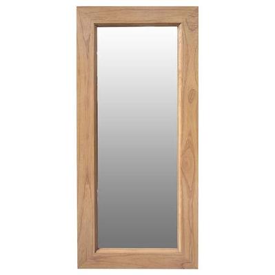 manhattan solid mindi timber rectangular mirror with stand 65 x 150 cm 