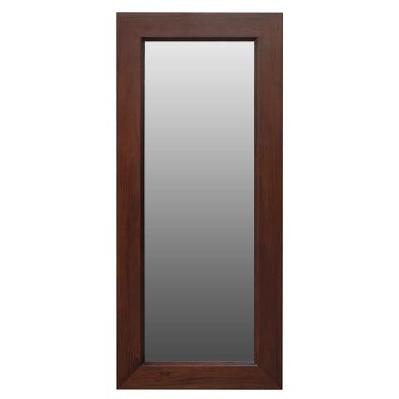 manhattan solid mahogany timber wall mirror light pecan 
