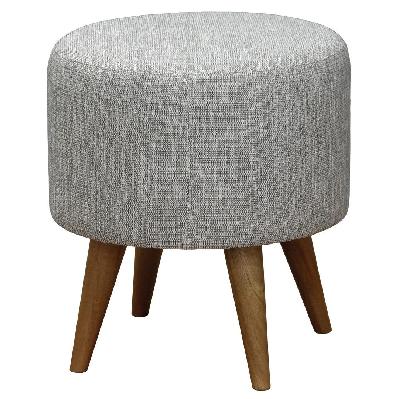 manhattan round upholstered ottoman (dark grey) 