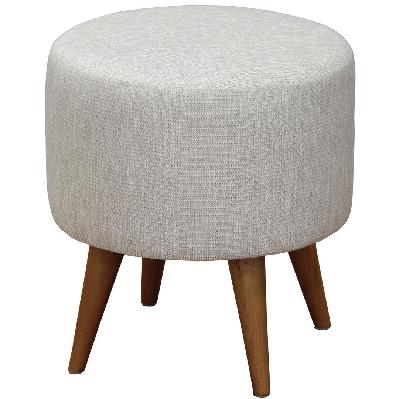 manhattan round upholstered ottoman (light grey) 