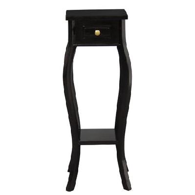 queen anne 1 drawer plant stand light pecan 