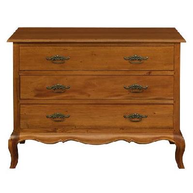 french provincial 3 drawer dresser light pecan 