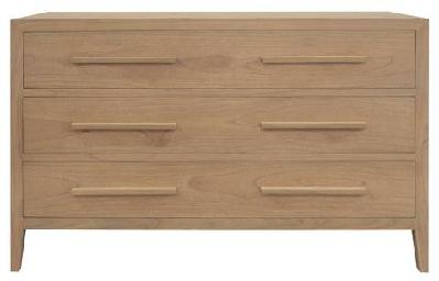 dion 3 drawer solid mindi timber chest of drawers natural 