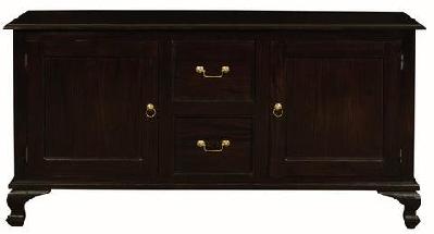 queen ann 2 door 2 drawer buffet white caramel 