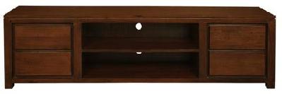 amsterdam 4 drawer entertainment unit light pecan / 170 