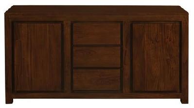 amsterdam 2 door 3 drawer buffet light pecan 