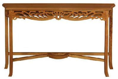 jepara carved sofa table 120cm - large light pecan 