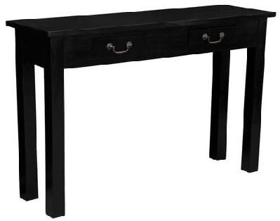 tasmania 2 drawer straight leg sofa/hall table (black) 