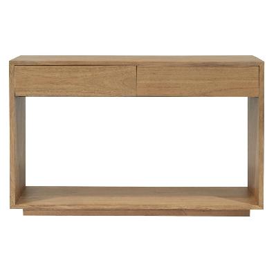 oscar 2 drawer solid white cedar sofa table (natural) 
