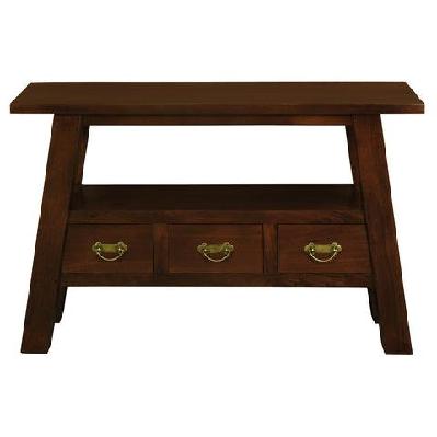tokyo 3 drawer sofa table mahogany 