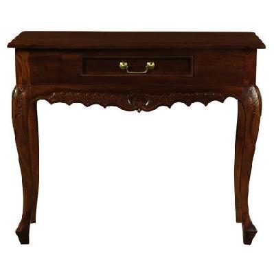 jepara 1 drawer carved sofa/hall table light pecan 