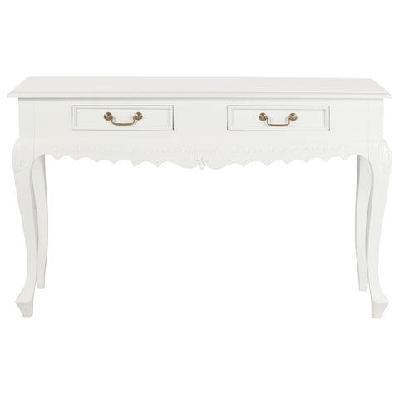 jepara 2 drawer carved sofa/hall table light pecan 