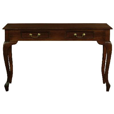 queen anne 2 drawer sofa table (mahogany) 