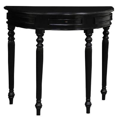 huntley turn leg half round sofa table black 