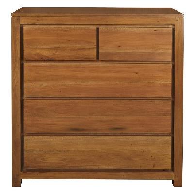 amsterdam 5 drawer tallboy light pecan 