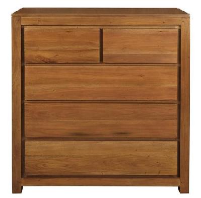 amsterdam 5 drawer tallboy light pecan 