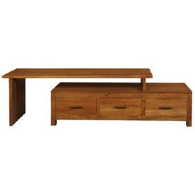 paris/milan 3 drawer extendable entertainment unit light pecan 