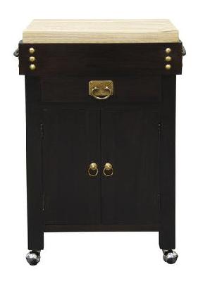heritage petit 2 door 1 drawer butchers block chocolate 