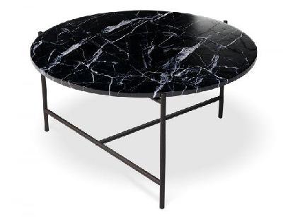 nexus black marquina marble round coffee table by bent design