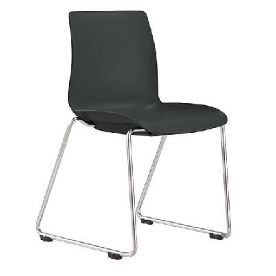 pod sled chair stackable - black