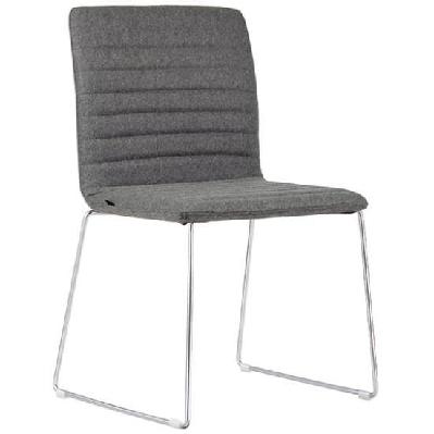 smoke chrome sled base upholstered breakout chair 
