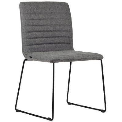 smoke black sled base upholstered breakout chair 