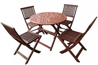 tropical round folding 5 piece setting (4 seater) 