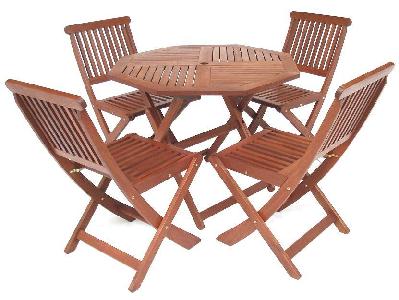 tropical octagonal folding 5 piece setting (4 seater) 