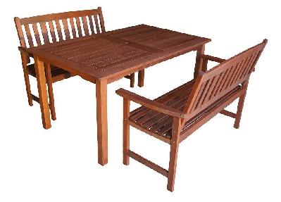 malay rectangular 1.5m dining table and bench 3 piece setting (4 seater) 