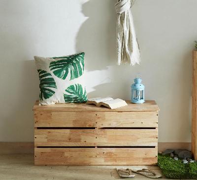 wooden storage bench 