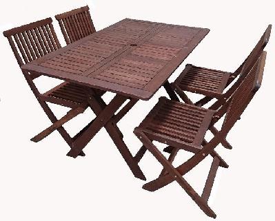 island rectangular folding 5 piece setting (4 seater) 