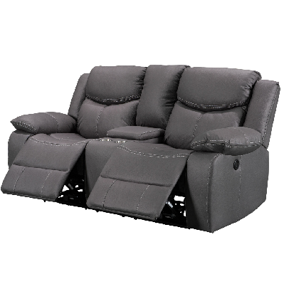bt urban 2 seater fabric electric recliner with console 