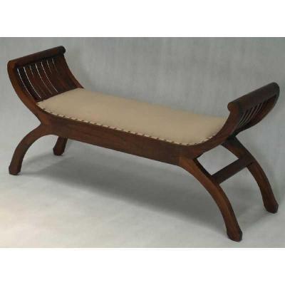 ct upholstered 2 seater stool 