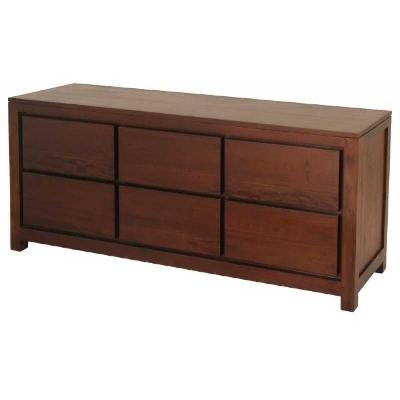 ct amsterdam solid mahogany timber 6 drawer dresser 