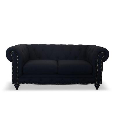 bt chesterfield 2 seater sofa in black 