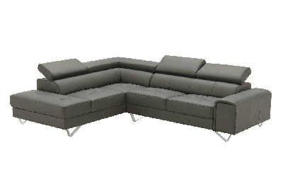 vi bellagio 2 seater leather lounge with chaise 