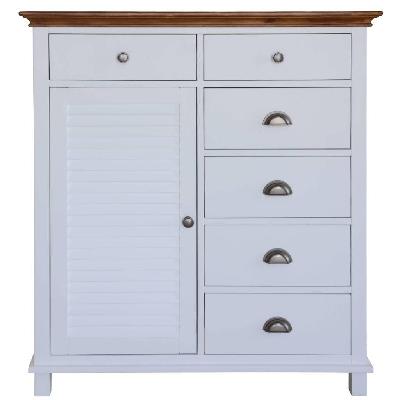 vi lynbrook tallboy with 6 drawers and 1 door 
