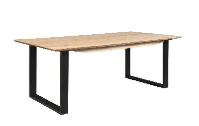 vi ohio solid timber top with metal base dining table 