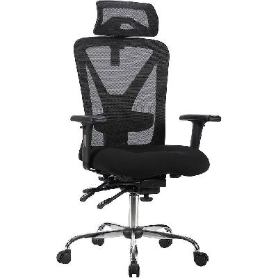 diamond executive ergonomic office chair high mesh back arms - black 