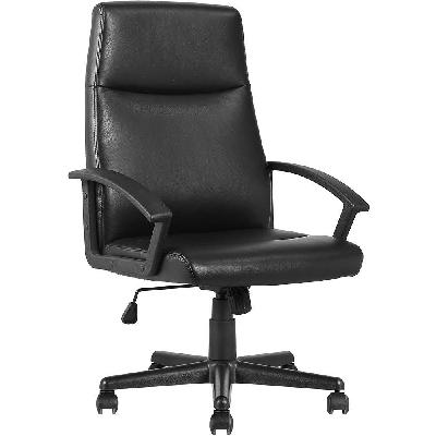 matisse ergonomic leather office chair mid back arms - black 