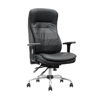 monet ergonomic leather office chair high back arms - black 
