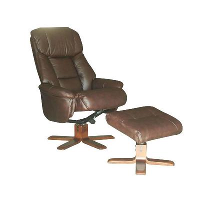 picasso relax leather recliner - chocolate 