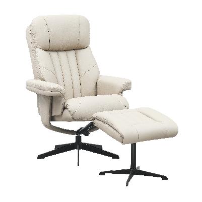 perelle relax leather recliner - ivory 