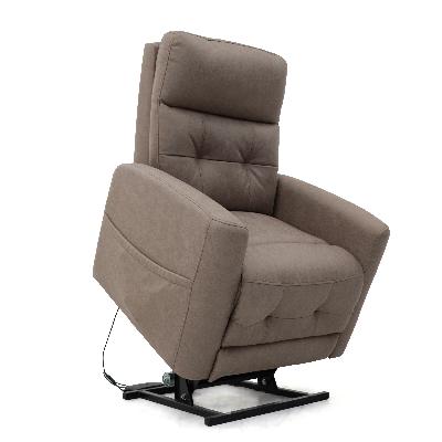 trinity lift leather recliner - mushroom 