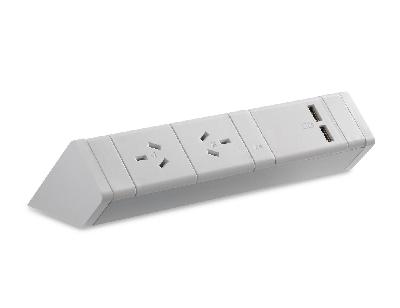 athena above desk power rail - 2gpo and 2 a/a usb charging 
