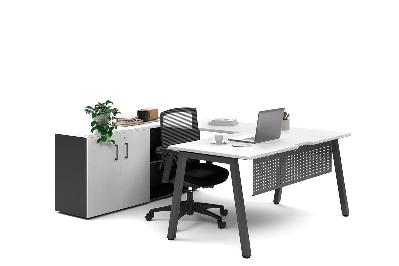 quadro a legs l-shaped executive setting - black legs [1800l x 1700w] 